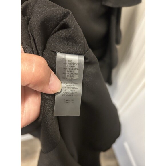 VINCE CAMUTO Women's Black Ruffled One-shoulder Satin Sheath Dress Size 10 Lined - Picture 6 of 9